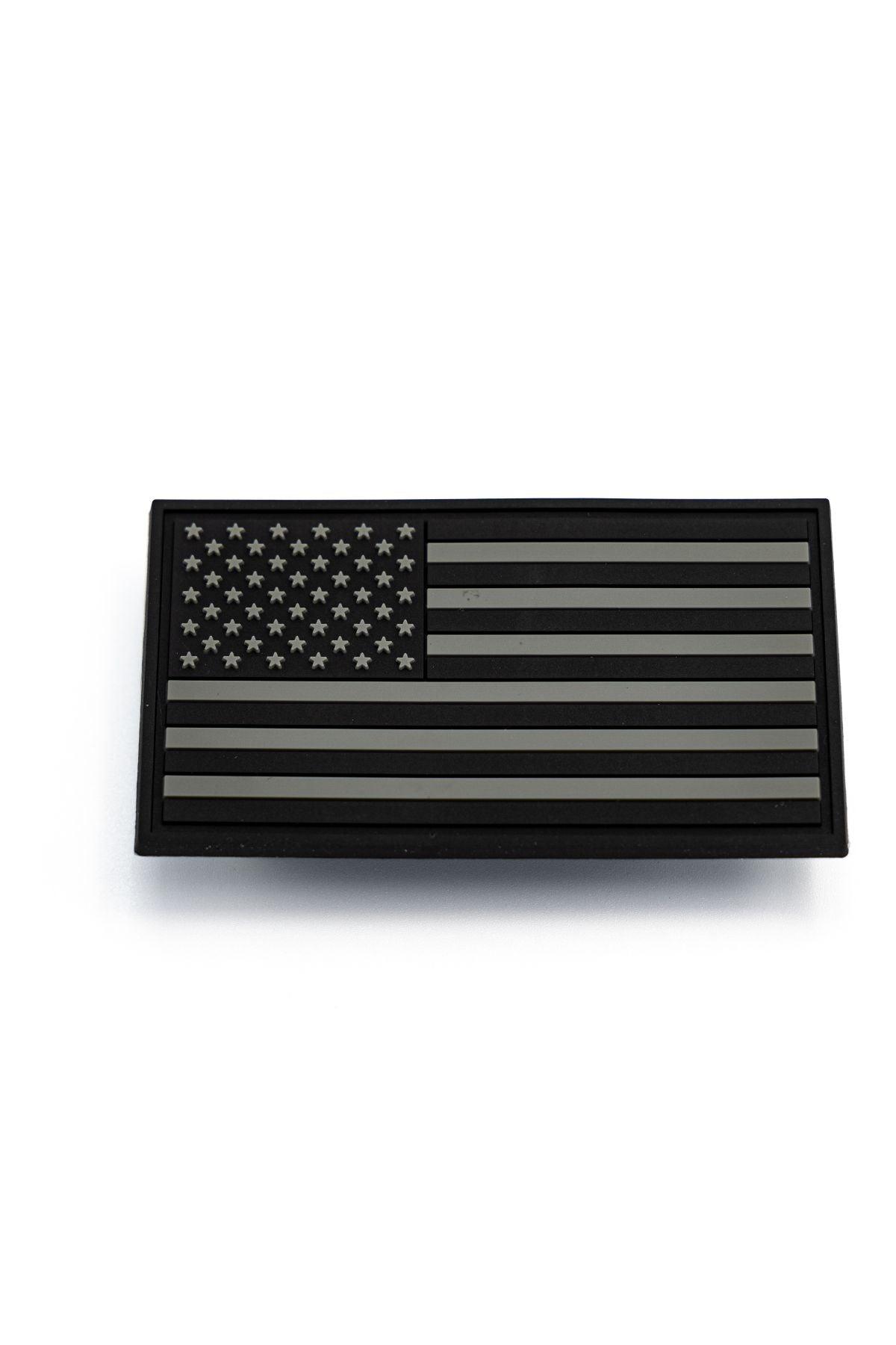 USA FLAG GRAY AND BLACK PVC PATCH - Cowboy Snapback