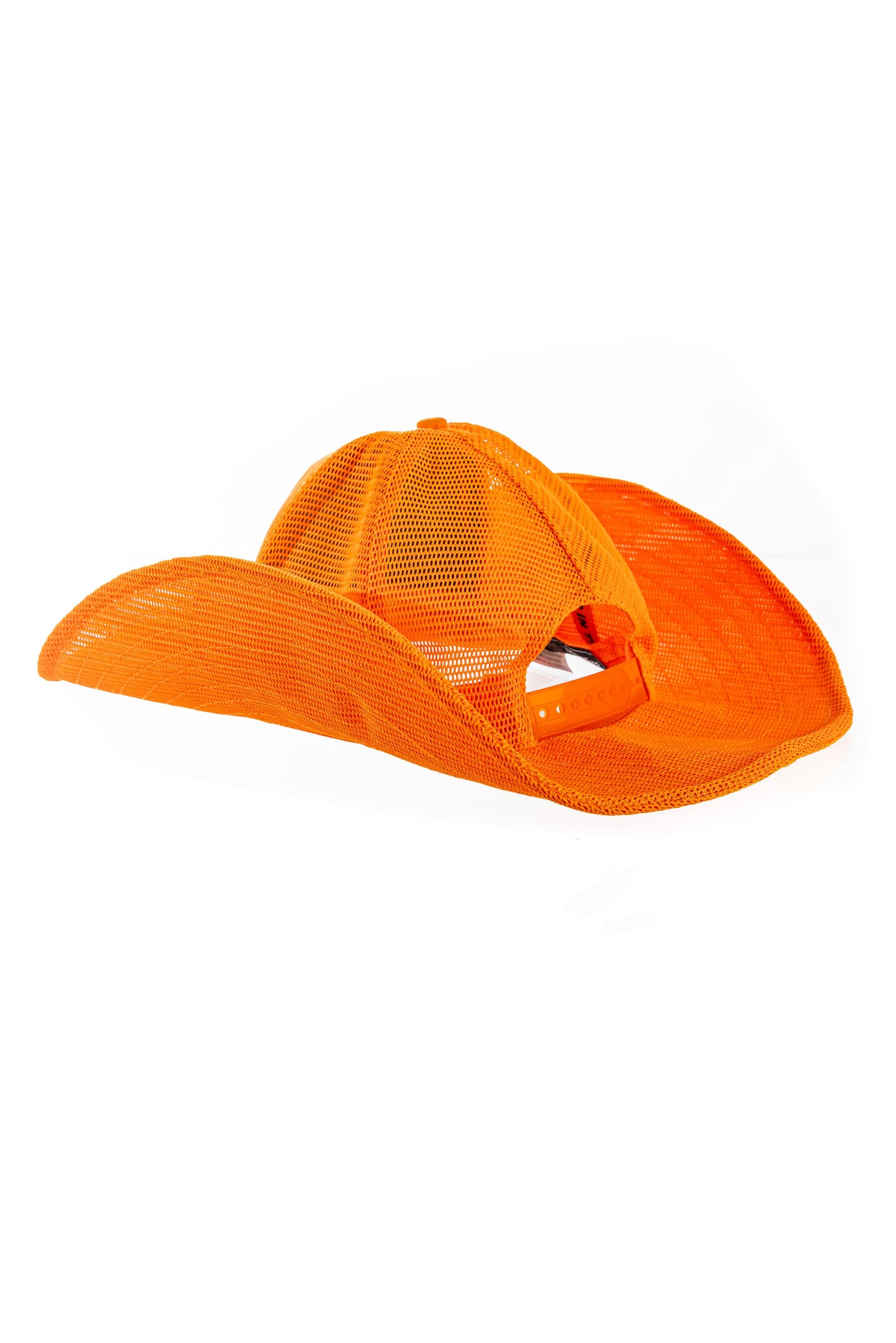 BLAZE ORANGE COWBOY SNAPBACK: 5 PANEL - BLANK