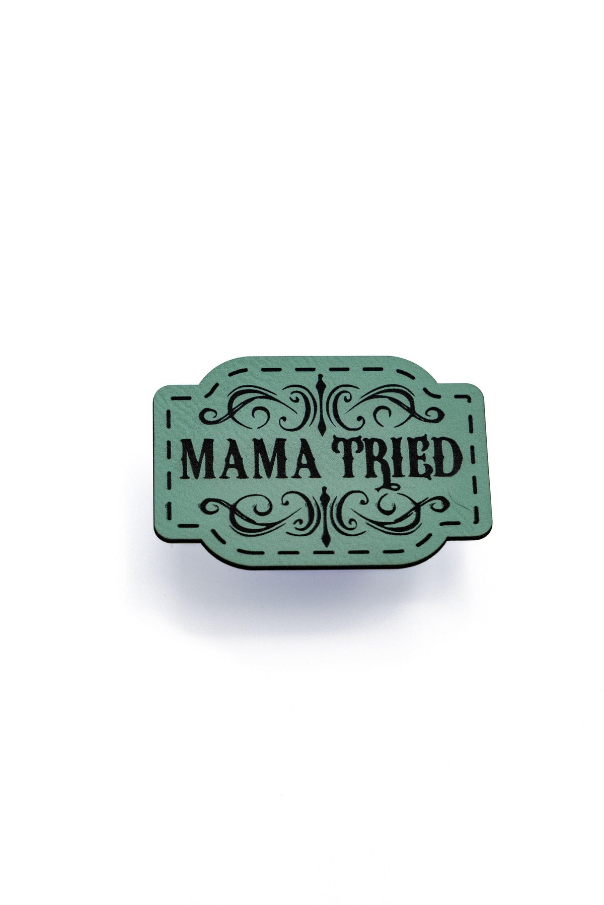 MAMA TRIED TEAL LEATHER PATCH - Cowboy Snapback