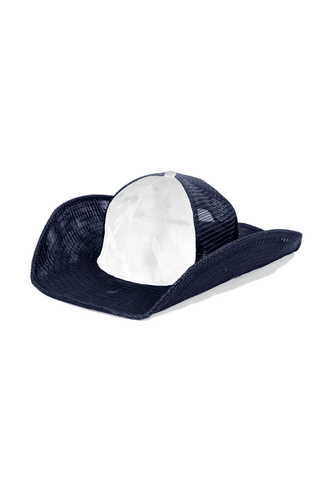 WHITE CAMO NAVY MESH COWBOY SNAPBACK: 6 PANEL - CUSTOM